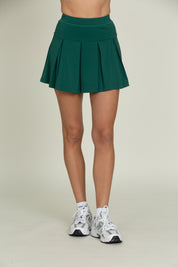 Pine Wide Pleat Tennis Skirt