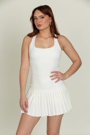 Frost Criss Cross Back Pleated Tennis Dress