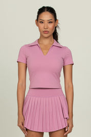 Pale Berry Tiered Pleated Tennis Skirt