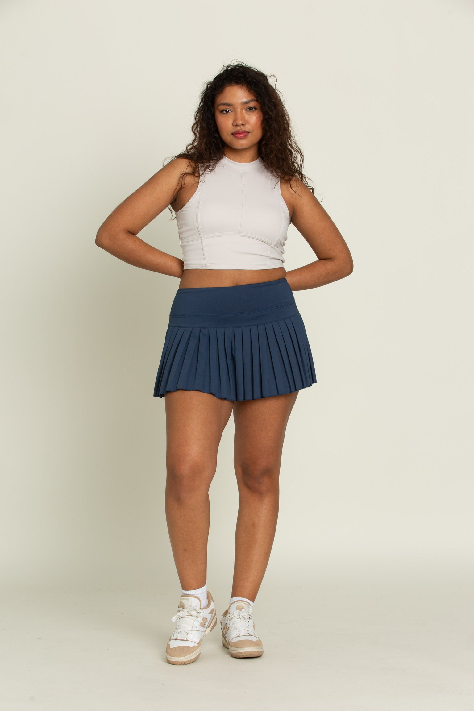 Gold Hinge Hit The Court Mini Skirt Stone Navy S