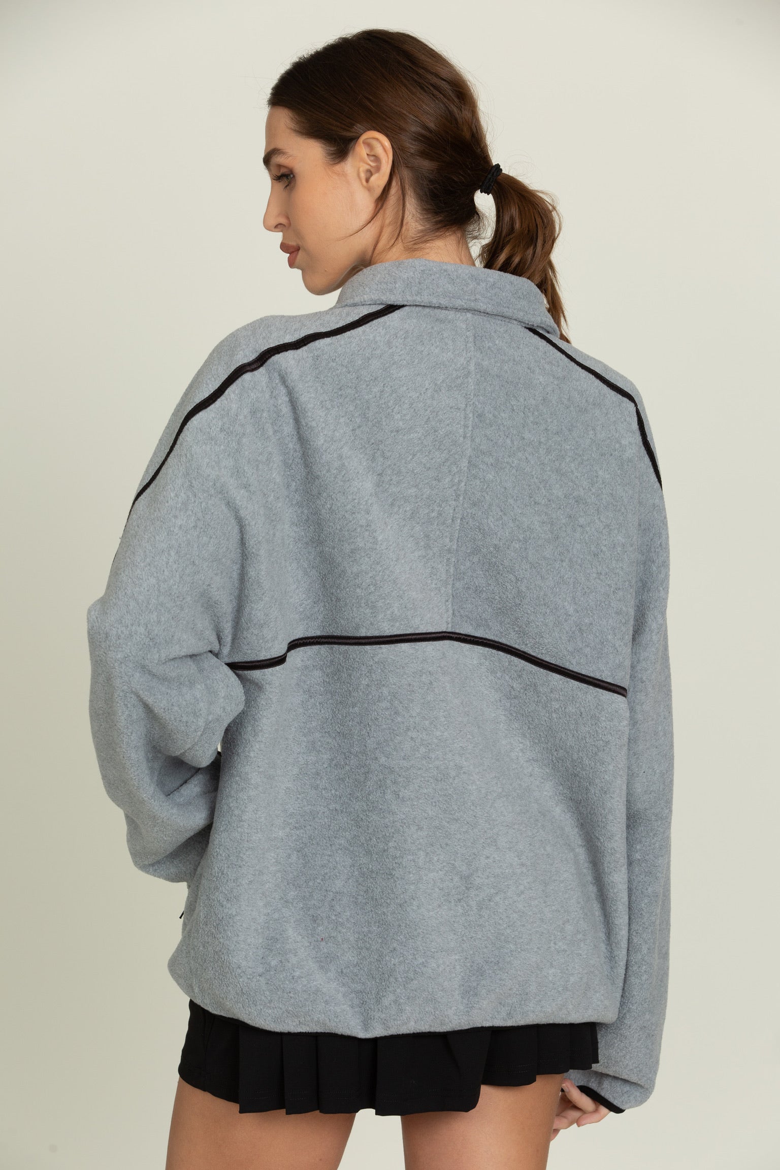 Heather Grey Minimalistic Half-Zip Pullover