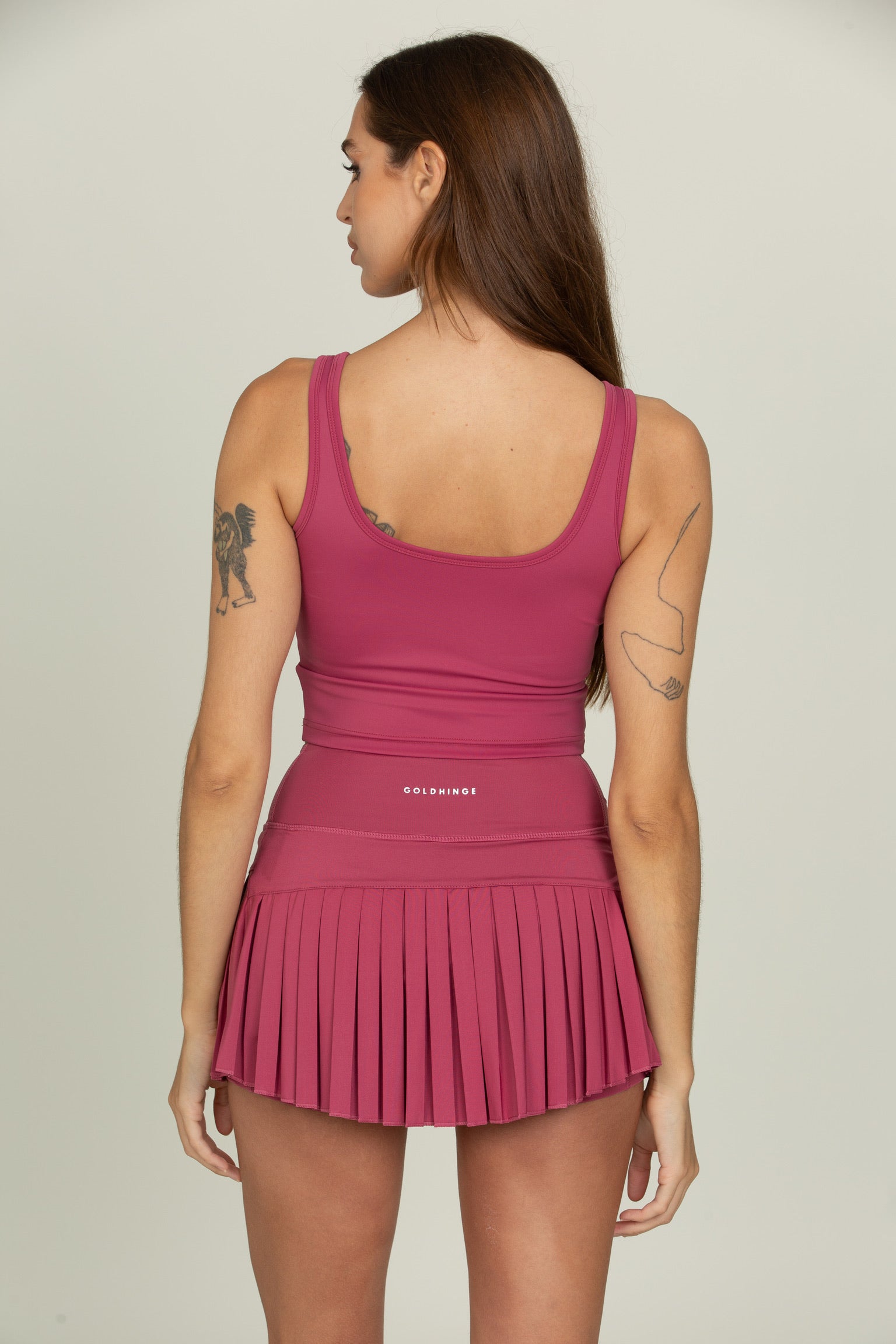 Raspberry Lined Mid Length Bra Top