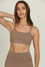 Walnut MotionCloud Square Neck Sports Bra