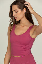 Raspberry Lined Mid Length Bra Top