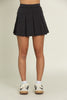 Off-Black Wide Pleat Tennis Skirt