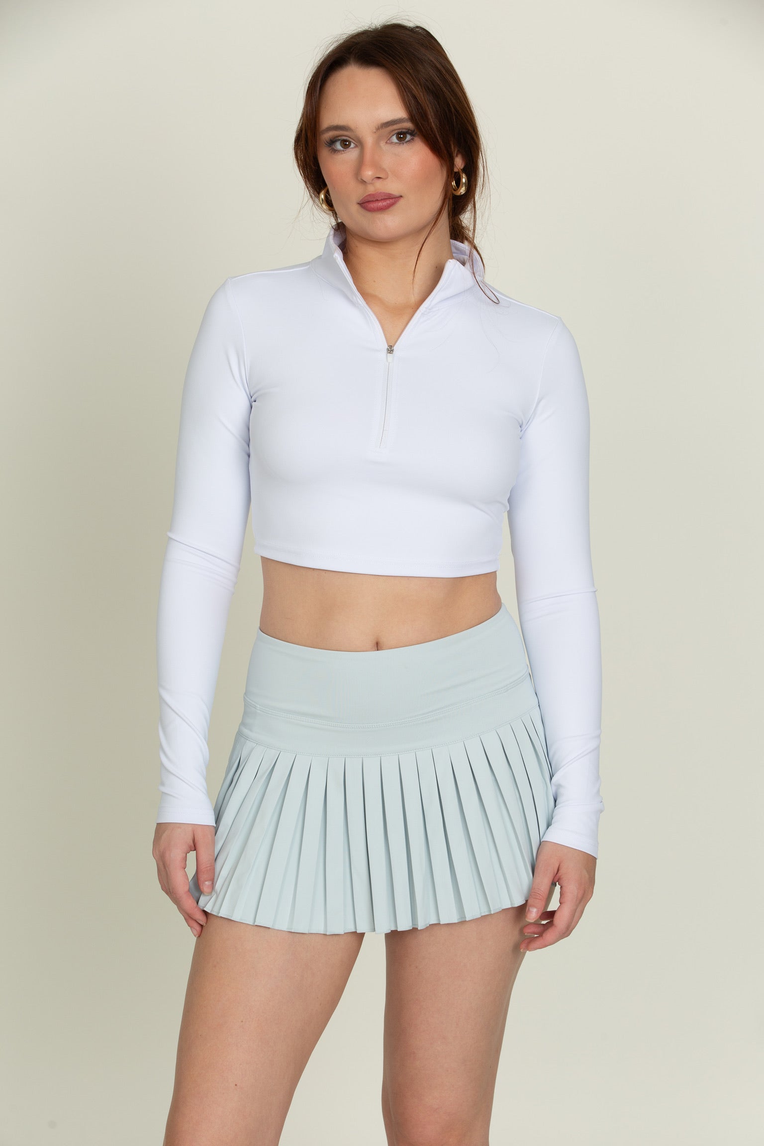 Ice Blue Pleated Tennis Skirt