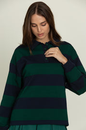 Nightfall Striped Rugby Long Sleeve