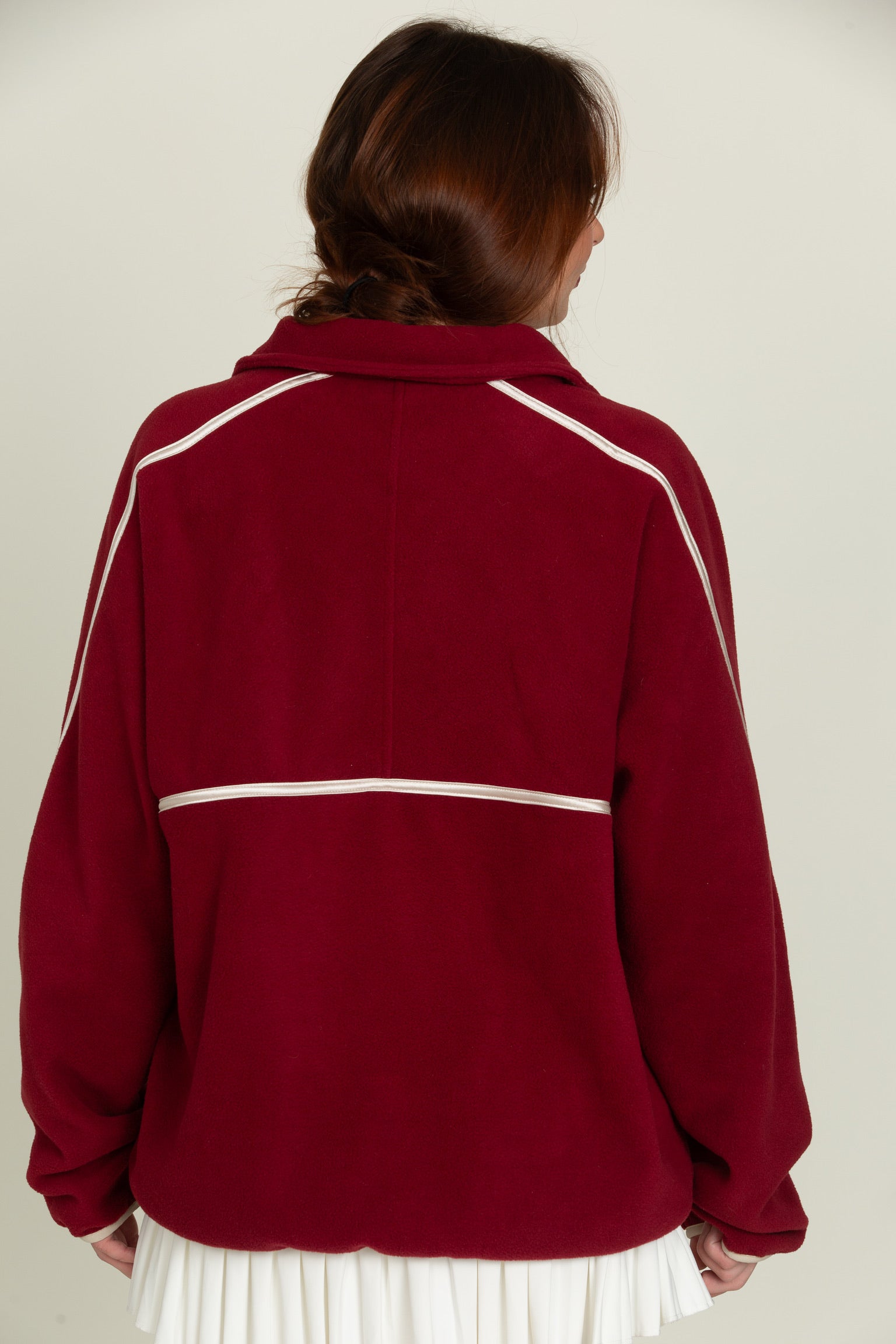 Maroon Minimalistic Half-Zip Pullover