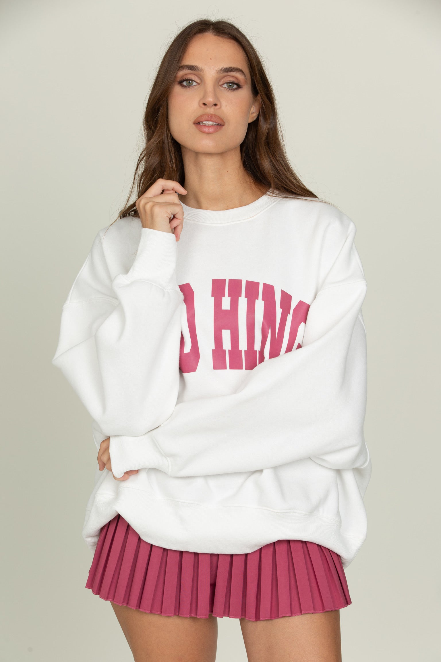 White Raspberry GH Wide Arm Sweatshirt