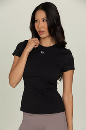 Black Essential Full Length Short Sleeve