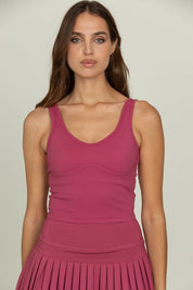 Raspberry Lined Mid Length Bra Top