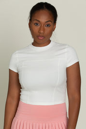 Ivory Short Sleeve Ribbed Tee