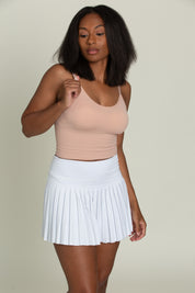 15" Off-White Pleated Tennis Skirt