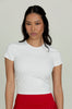 White Side Ruched Short Sleeve Top