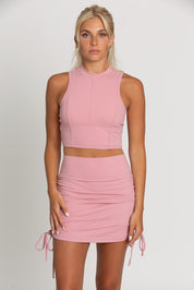 Light Mauve Sleeveless Crop Top