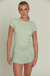 Pastel Green Pleated Tennis Skirt