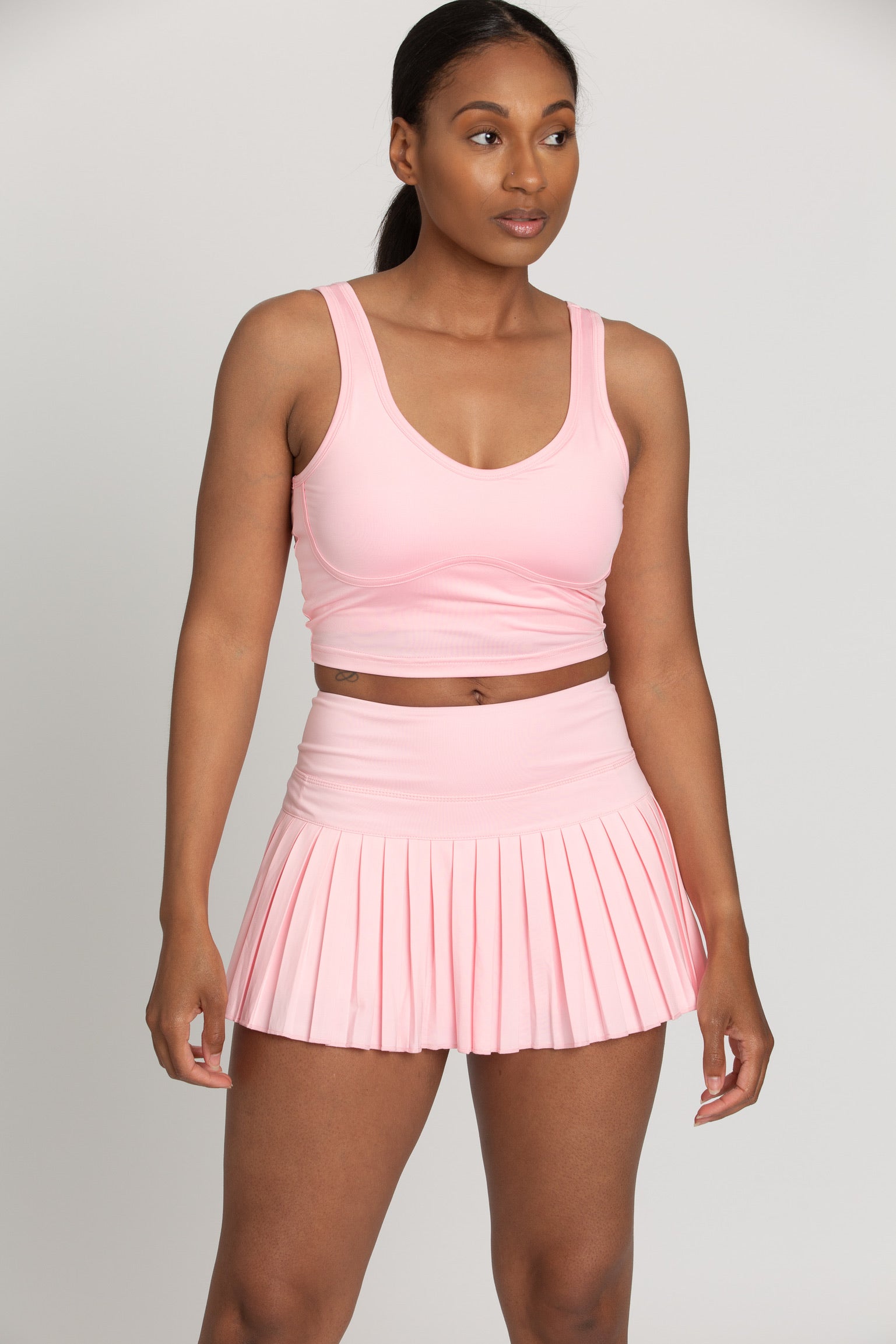 Baby Pink Pleated Tennis Skirt – Gold Hinge