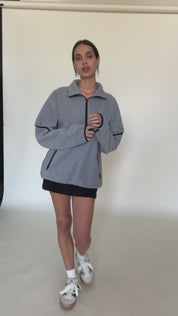 Heather Grey Minimalistic Half-Zip Pullover