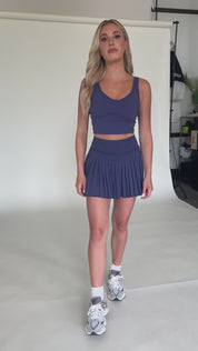 15" True Navy Pleated Tennis Skirt