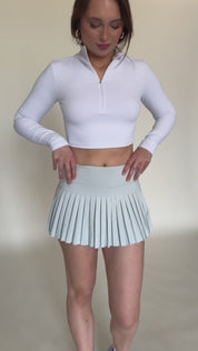 Ice Blue Pleated Tennis Skirt