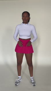 Hot Pink Pleated Tennis Skirt